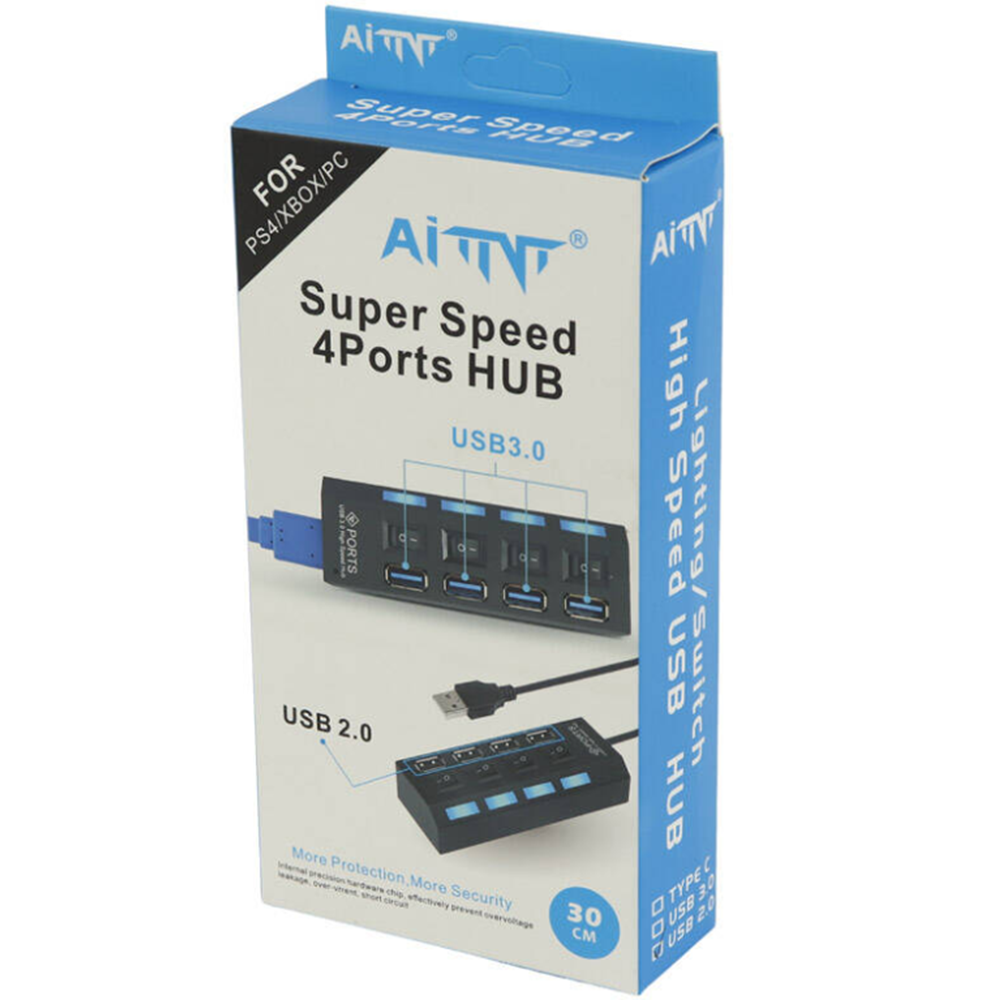 AiTNT Super Speed 4 Ports HUB USB 3.0