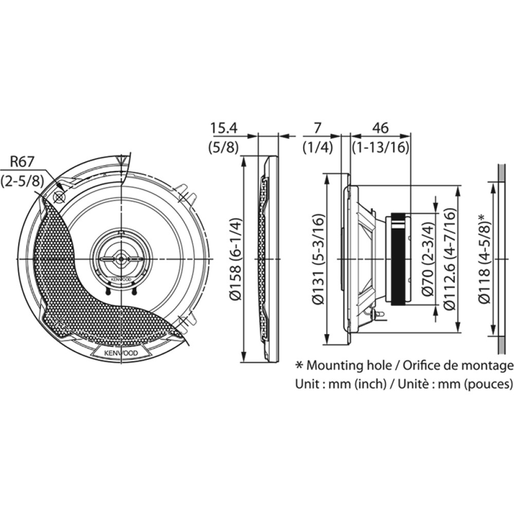 Kenwood KFC-PS1396 2-Way Car Speakers